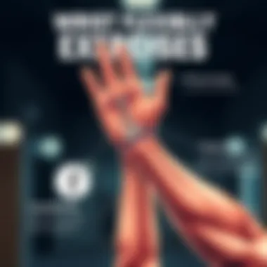 Wrist Flexibility Exercises Illustration demonstrating wrist flexibility exercises