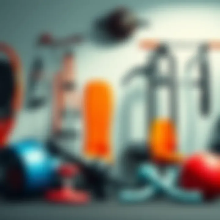 Diverse workout equipment showcasing variety