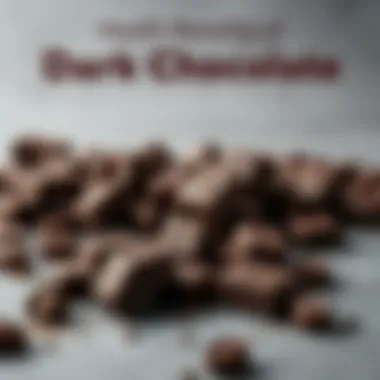 An assortment of dark chocolate with health benefits highlighted