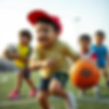 Children enjoying a playful sports session