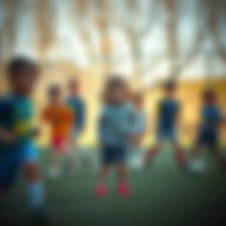 A group of children engaged in various sports activities outdoors