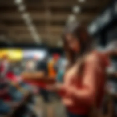 A woman choosing the right shoes in a store