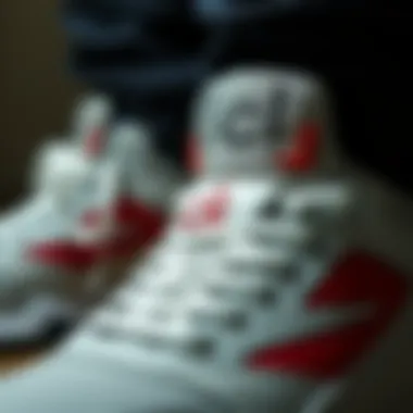 Close-up of the unique design elements of CK sports shoes