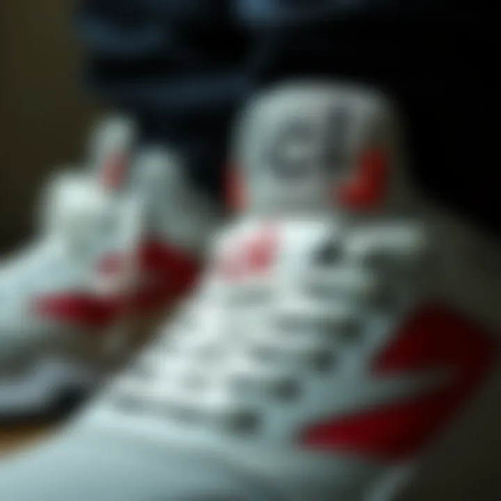 Close-up of the unique design elements of CK sports shoes