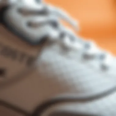 Close-up of Lacoste sneaker detailing
