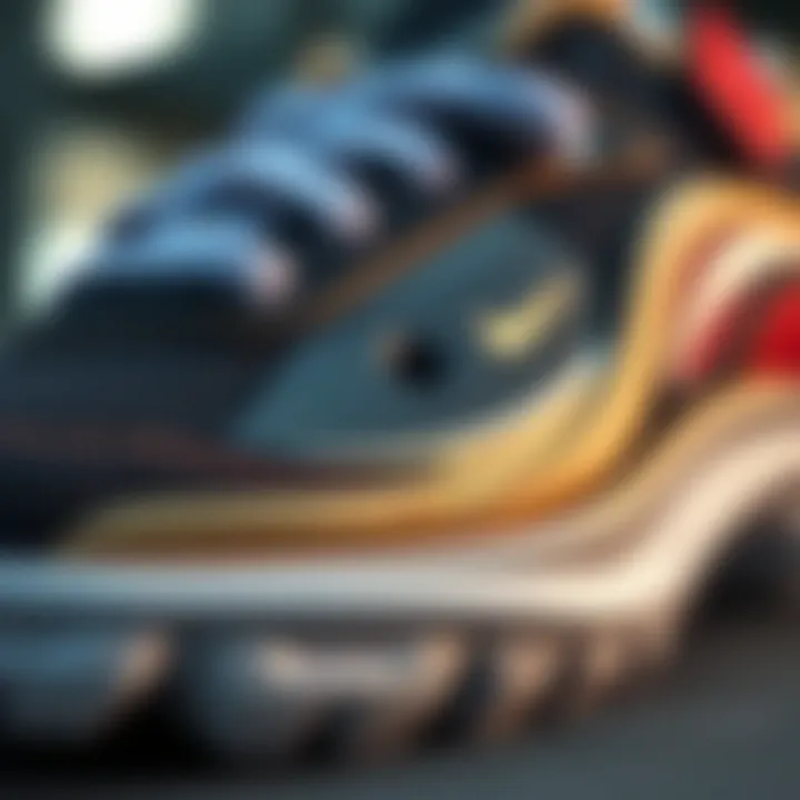Close-up of Conpax shoe design highlighting innovative materials