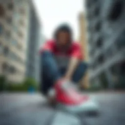 Stylish Converse sneakers in an urban setting