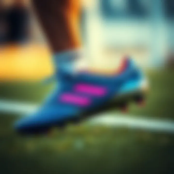Stylish football boot designs on display
