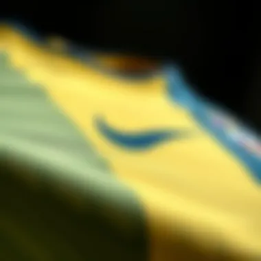 Close-up on the fabric quality of Fenerbahçe's new season jersey.