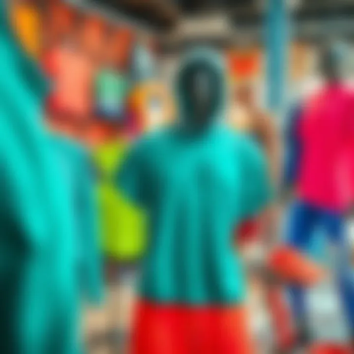 An array of stylish and functional sports apparel displayed in a vibrant setting.