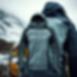 Gore-Tex jacket showcasing its waterproof features in an outdoor setting