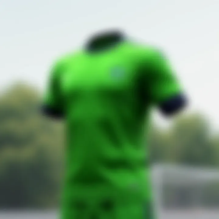 An elegant green goalkeeper jersey showcasing modern design elements