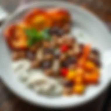 Healthy plate with legumes and vegetables