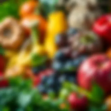 Diverse fruits and vegetables showcasing healthy nutrition