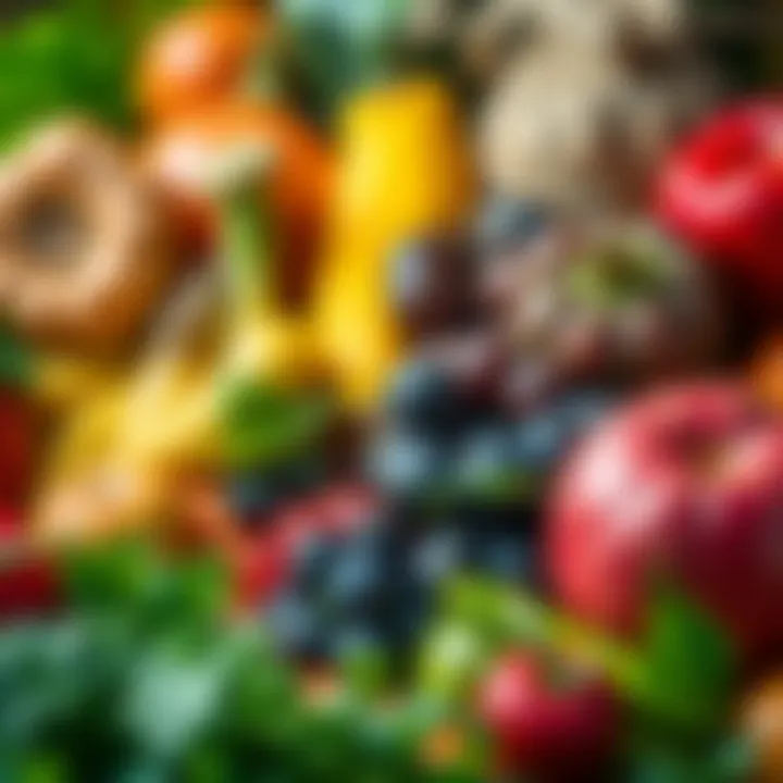 Diverse fruits and vegetables showcasing healthy nutrition