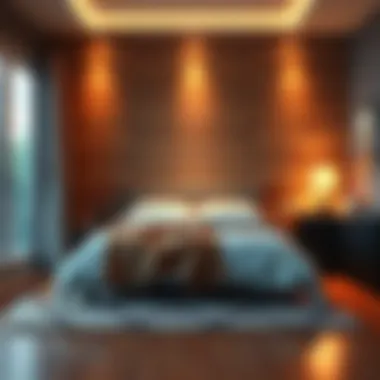 A serene bedroom setting promoting relaxation and sleep.