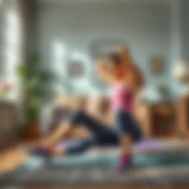 Illustration of a warm-up routine at home