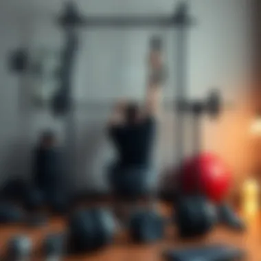 Home workout setup with essential equipment