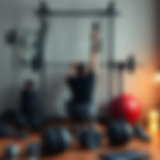 Home workout setup with essential equipment