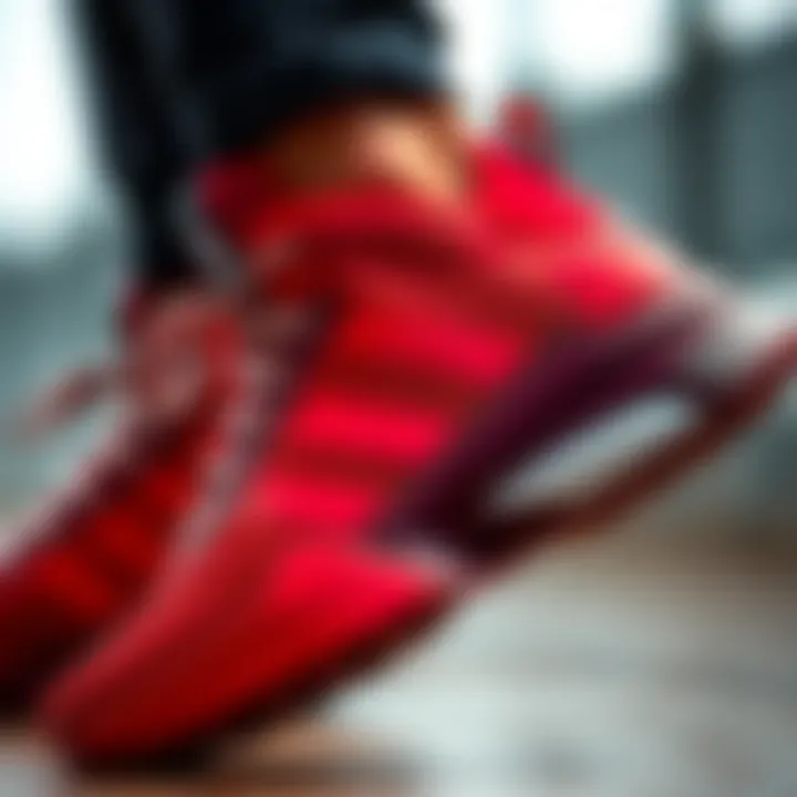 Close-up of Adidas footwear designed for athletic performance