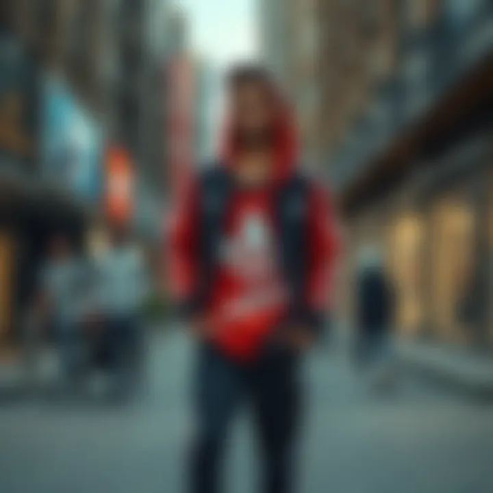 Stylish ensemble featuring Adidas sportswear in an urban setting