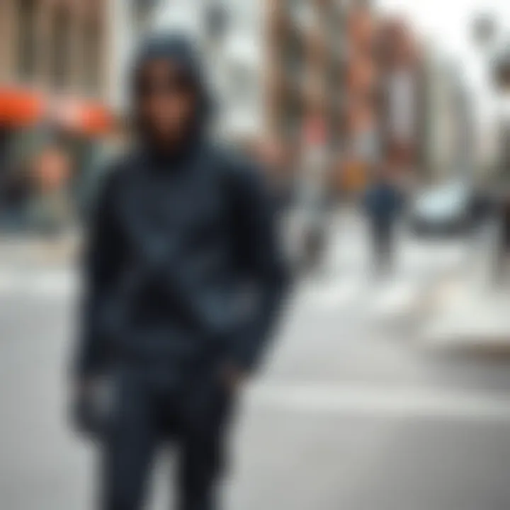 Stylish urban setting featuring Jack Wolfskin softshell as a fashionable choice