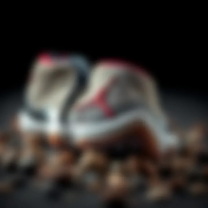 Close-up of the unique materials used in the Jordan 11 CMFT Low