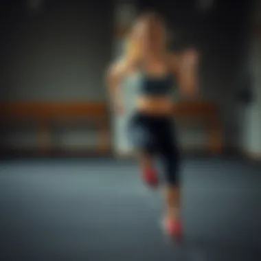 Athlete in Action: Short Sports Leggings Athlete wearing short sports leggings during a workout session