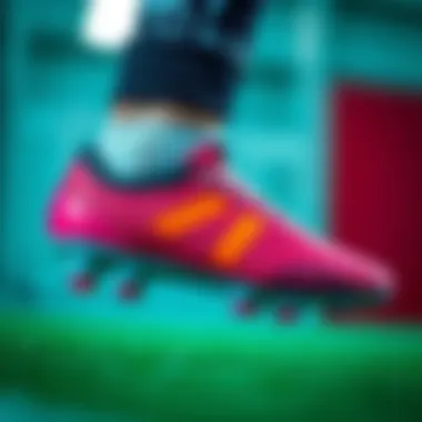 Artistic representation of girl soccer cleats highlighting innovative design.