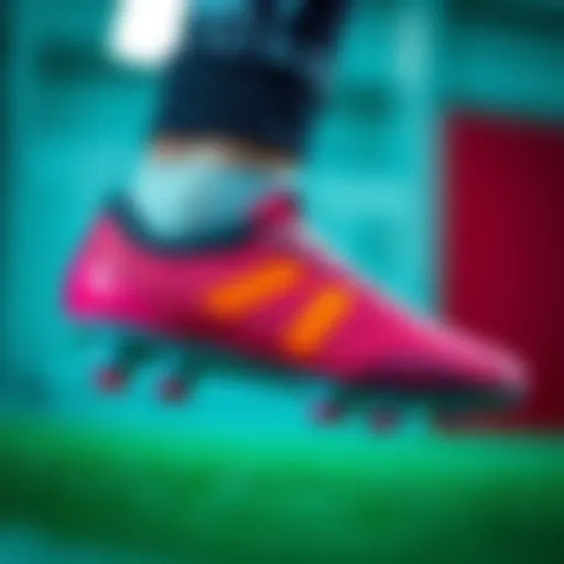 Artistic representation of girl soccer cleats highlighting innovative design.