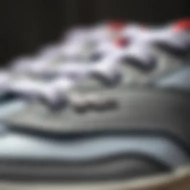 Close-up of Lacoste shoe materials for kids