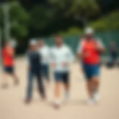 Dynamic outdoor scene featuring individuals in Lacoste gear