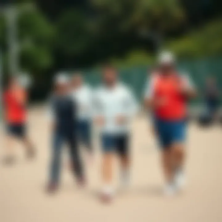 Dynamic outdoor scene featuring individuals in Lacoste gear