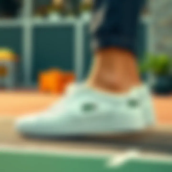 Lifestyle setting featuring Lacoste Powercourt in casual wear