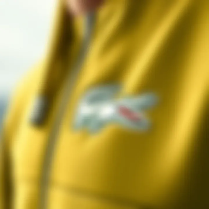 Lacoste logo on a stylish sportswear