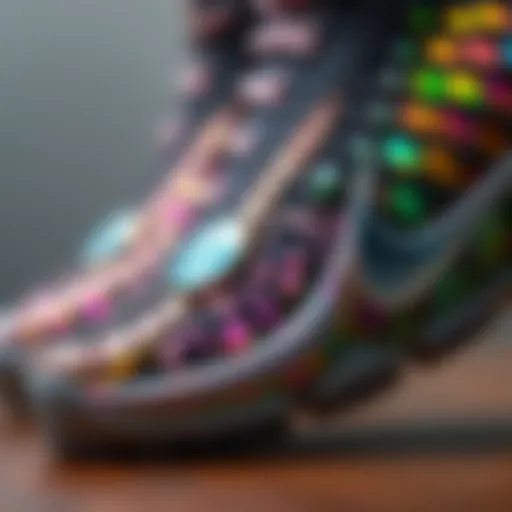 Close-up view of the LeBron 21 Abalone showcasing intricate design elements