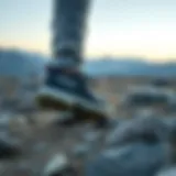 Lowa shoes on a rocky trail