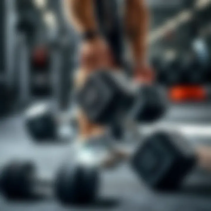 A person maintaining Delta dumbbells, demonstrating care techniques