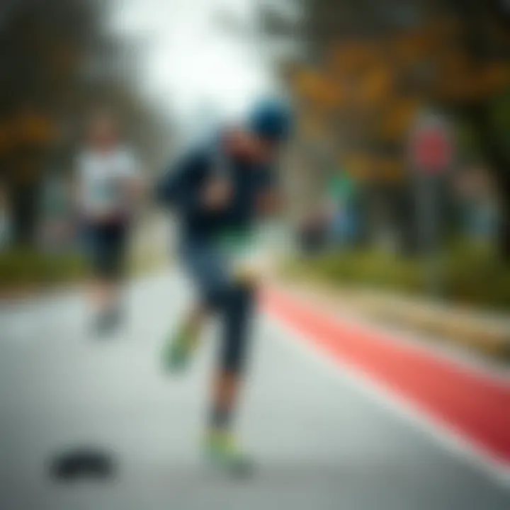 A runner checking their gear before a marathon.