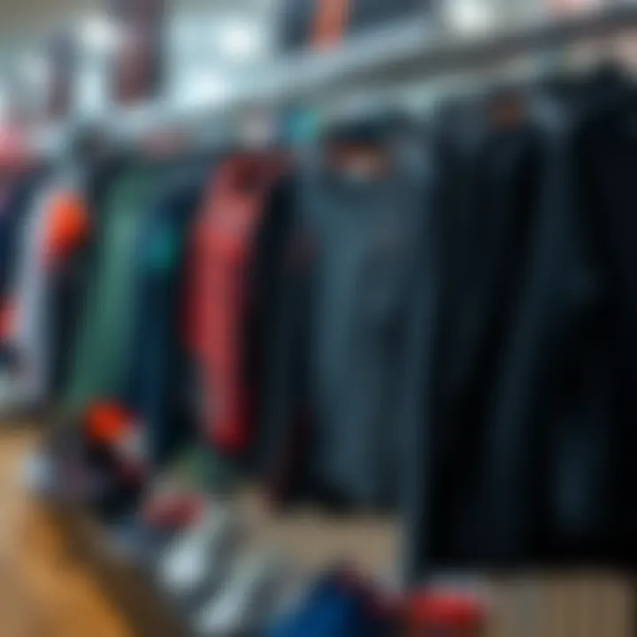 Stylish and functional running gear displayed on a rack.