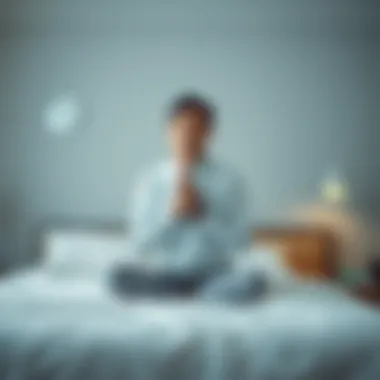 A person practicing mindfulness or meditation before bedtime.