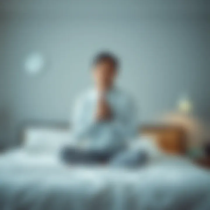 A person practicing mindfulness or meditation before bedtime.
