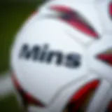 Close-up view of a Minsa football showcasing its intricate stitching and design.