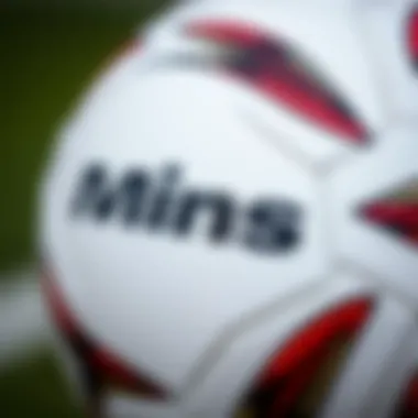 Close-up view of a Minsa football showcasing its intricate stitching and design.