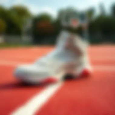 Stylish NBA Basketball Shoes Stylish NBA basketball shoes on a court