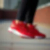 Elegant design of New Balance red women's shoes