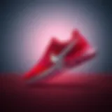 Dynamic view of red Nike Air Max showcasing its athletic design