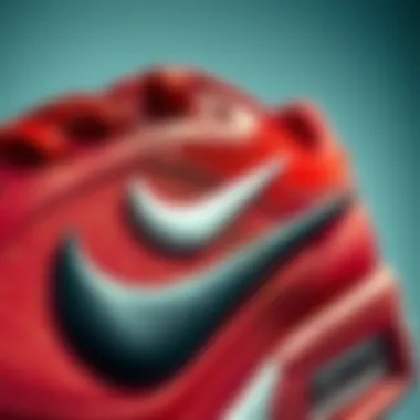 Materials Enhancing Performance of Nike Air Max Close-up of materials used in red Nike Air Max for enhanced performance