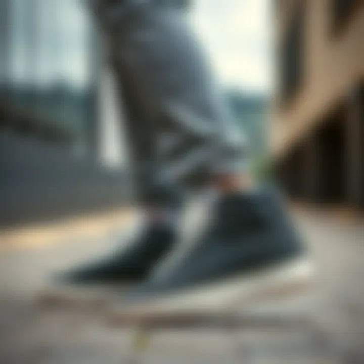 Nike Blazer Mid Siyah paired with modern casual attire