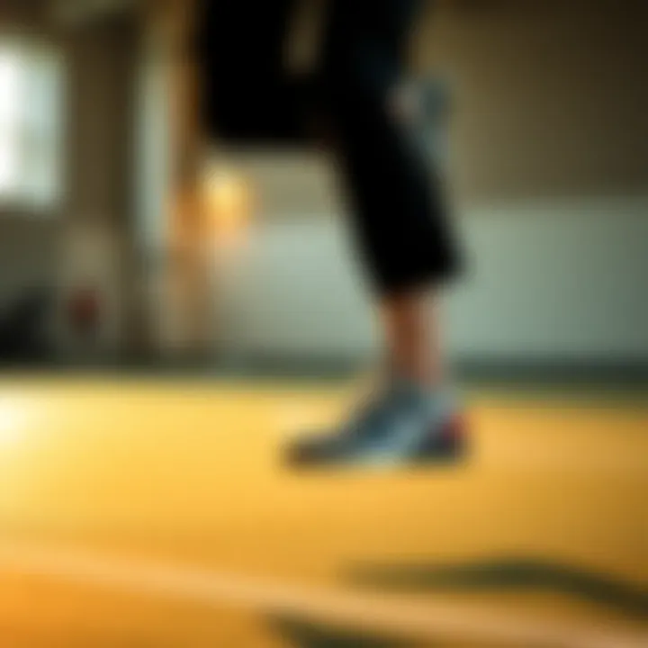 Athlete wearing Nike flat shoes during an active performance